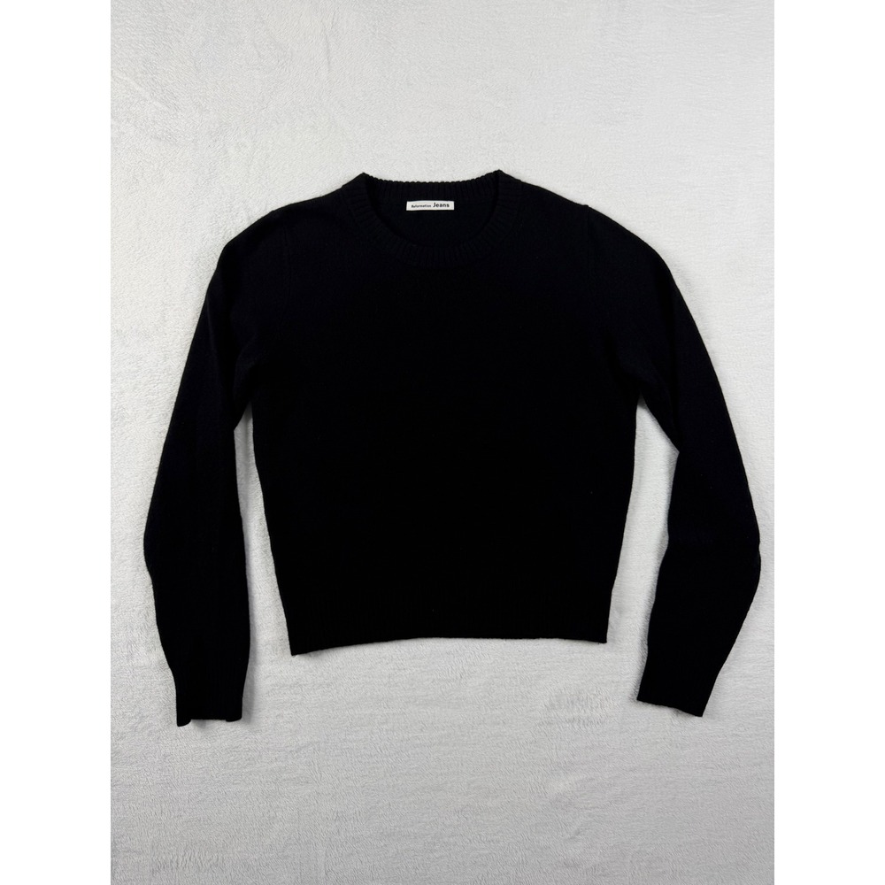 Reformation Jeans Womens S Black Cashmere Crewneck Long Sleeve Sweater S READ